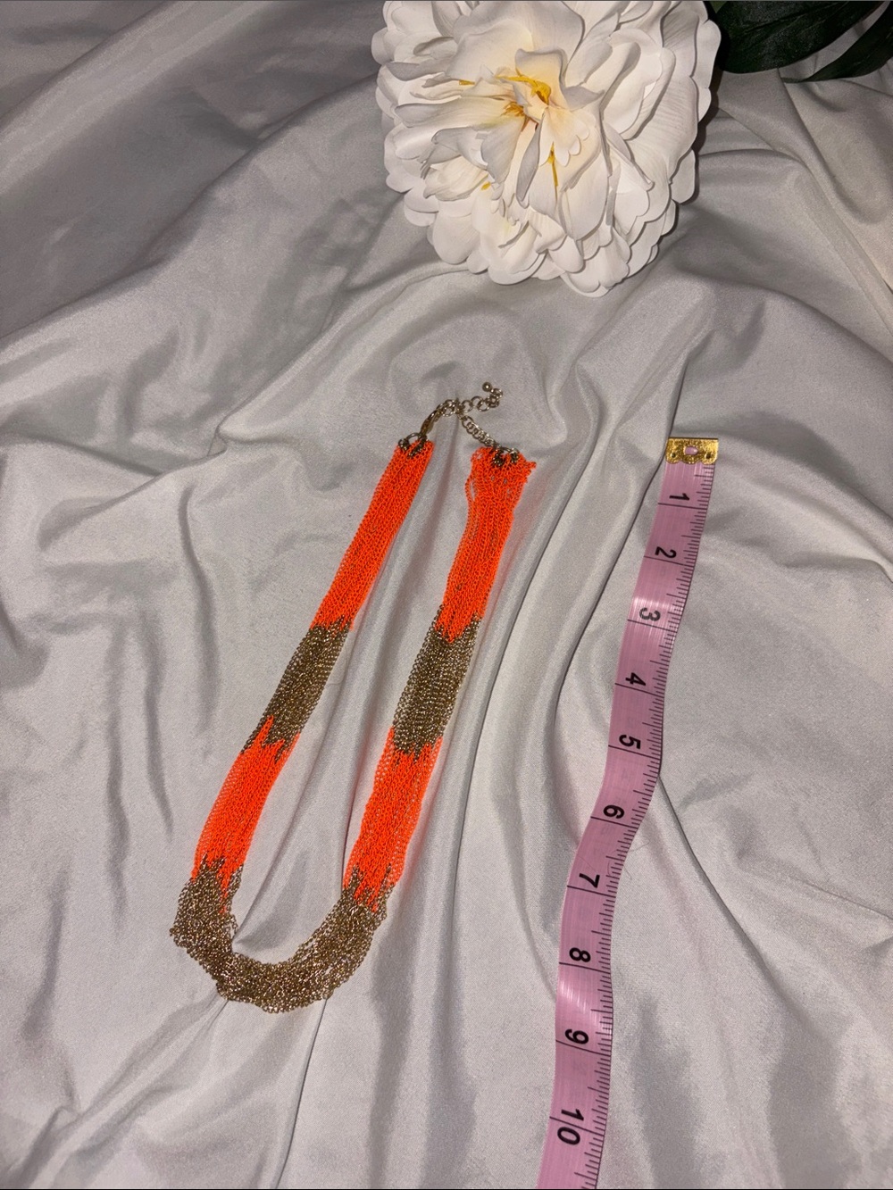 Orange and Gold Statement Necklace